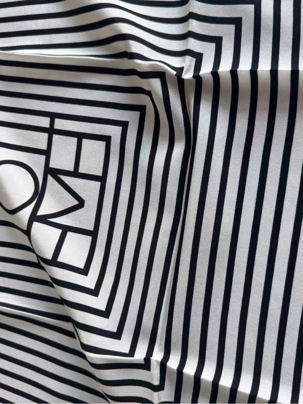 TOTEME Black White Striped Square Scarf